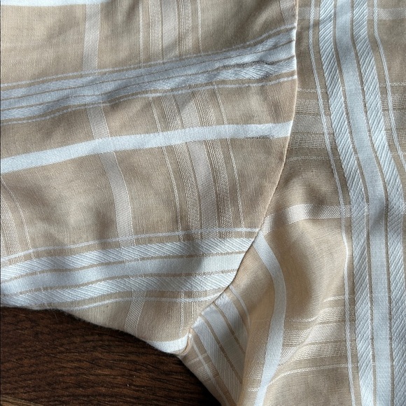 Men's VanHeusen Cream & White Striped Button Down Shirt - Picture 5 of 5